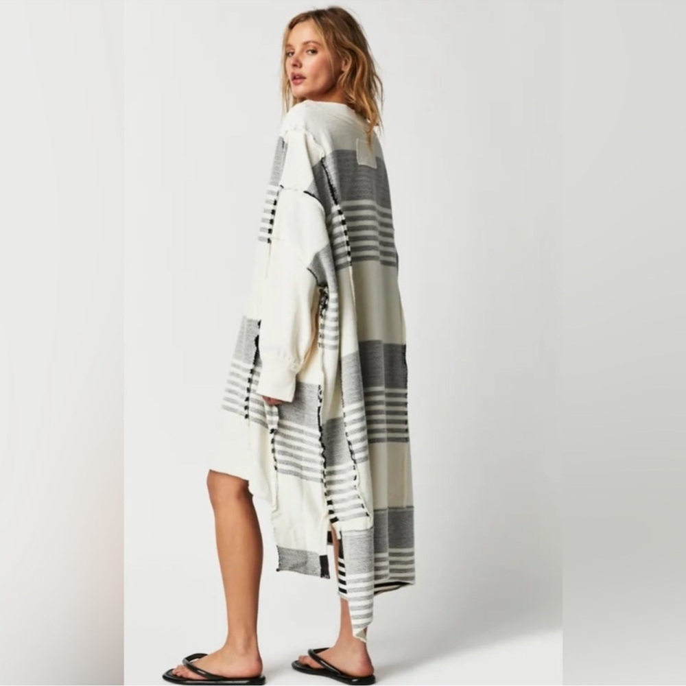 Free People We The Free “Off The Shelf” maxi top - ivory and grey size L NWOT